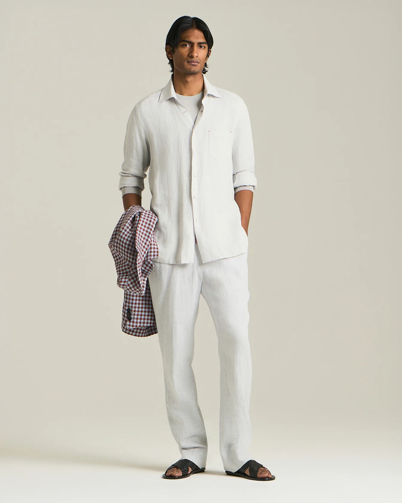 CASHMERE BLEND MICRO CHECK BLAZER - Image 5